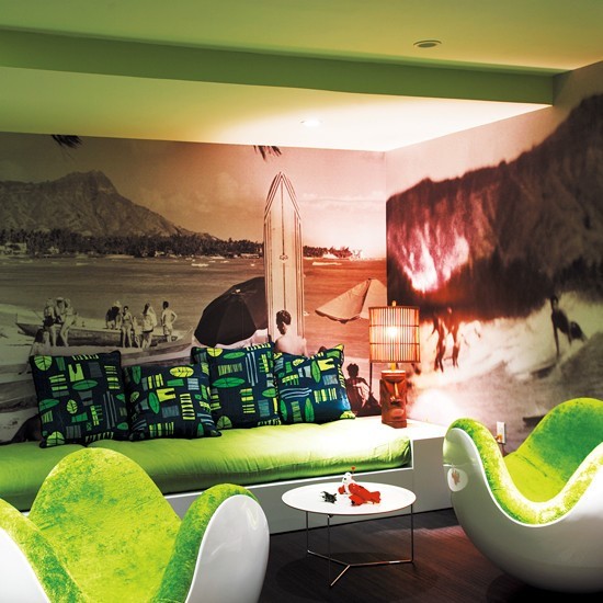青草绿美式现代沙发效果图
