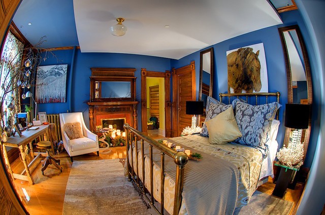 蓝色地中海风格 卧室整体效果图