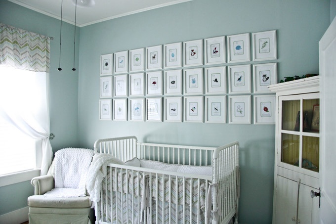清新北欧风婴儿房 照片墙设计