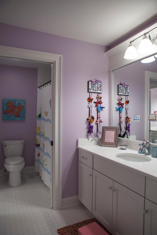 浪漫紫简约风卫生间背景墙设计