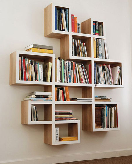 创意简约墙面实用书架设计
