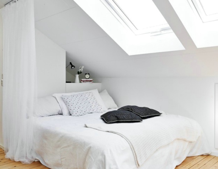 白色北欧风情阁楼卧室设计