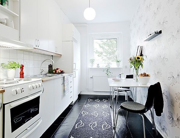 黑白简约北欧餐厨房一体设计