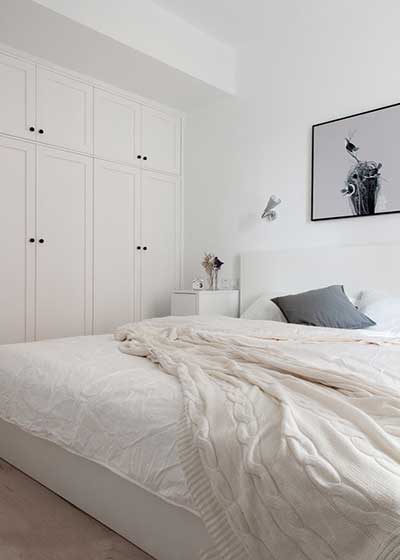 纯净简洁北欧风格卧室效果图
