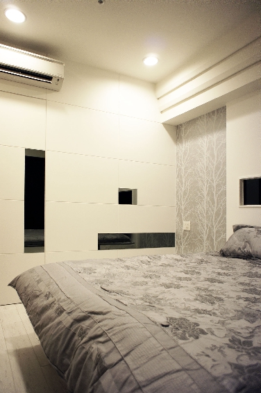 黑白灰现代日式卧室局部图