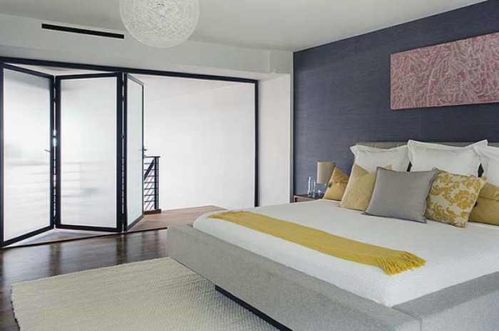 时尚现代复式楼 卧室折叠门设计