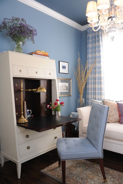 蓝白地中海风格 卧室创意书桌设计