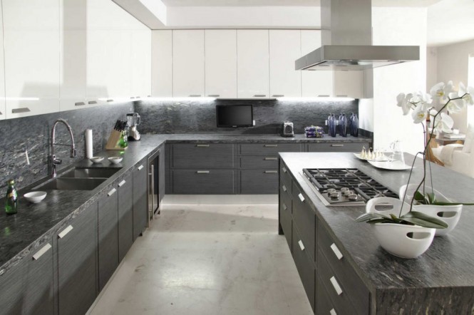 摩登复古欧式 深色系厨房设计