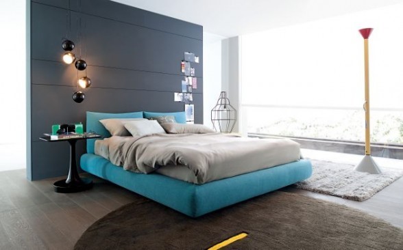 现代简约卧室软床装饰图