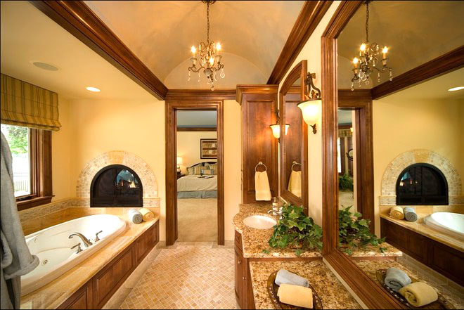 暖色系森系美式卫浴间设计