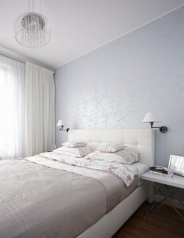 纯色极简主义卧室背景墙设计