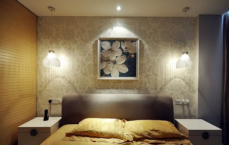 新中式风格卧室挂画欣赏