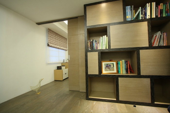 实木现代简约书柜设计