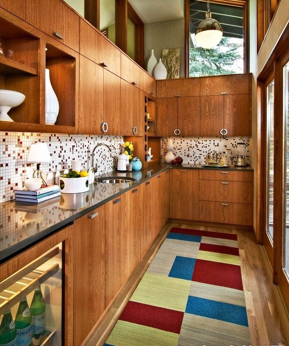 复古森系美式 原木厨房设计图