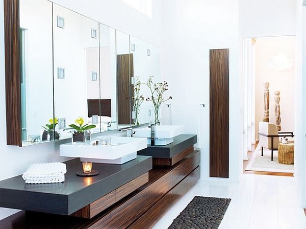 现代美式别墅室内洗手台设计