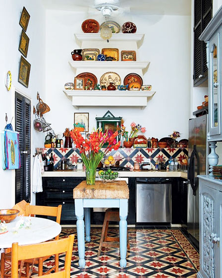 波西米亚花色瓷砖设计 打造缤纷色彩厨房