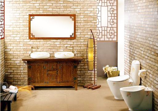 森系复古北欧风 木色浴室柜设计图