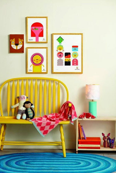 甜美色彩北欧风儿童房照片墙设计