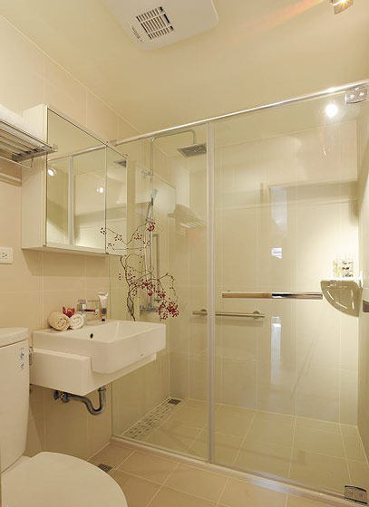 时尚现代简约风卫浴间带淋浴房设计