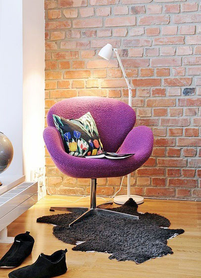 浪漫紫色绒布沙发 打造北欧风惬意休闲角