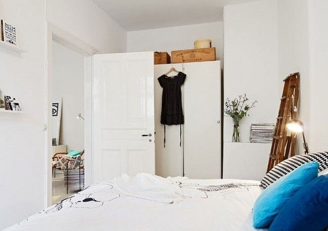 纯净简洁北欧风卧室 白色衣柜效果图