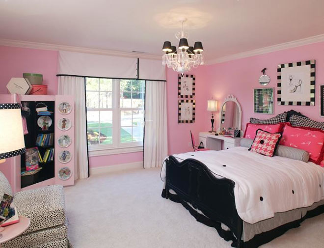 甜美粉色系卧室样板房实景图欣赏