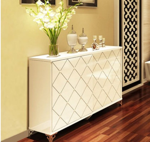 优雅现代欧式白色玄关柜设计
