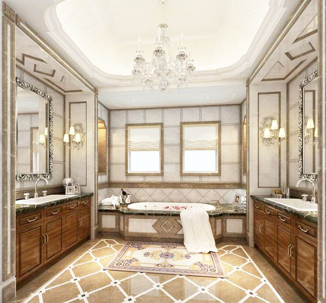 豪华欧式新古典 实木浴室柜设计图
