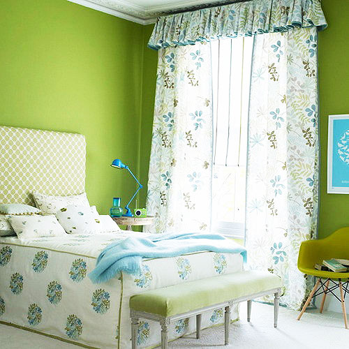 铬绿色田园风卧室装饰效果图