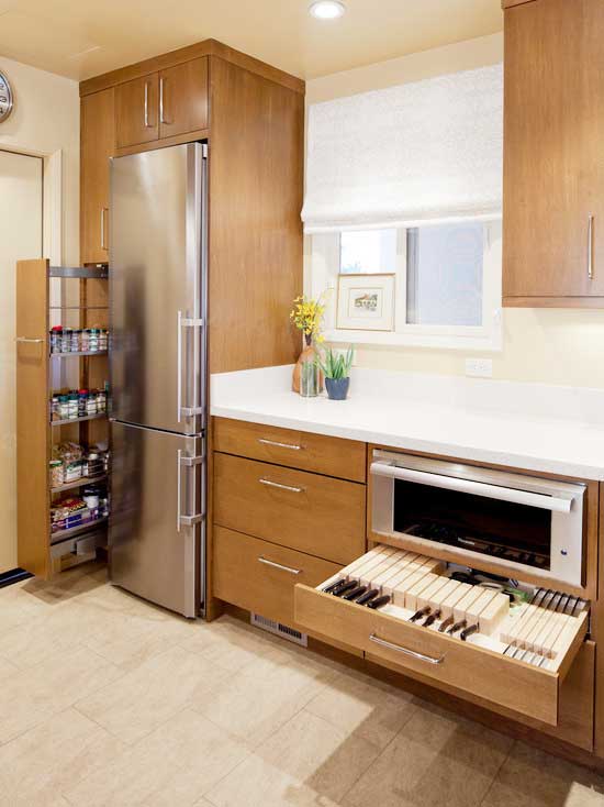 实木超强收纳柜设计 打造整洁厨房
