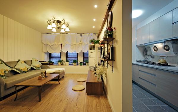 温馨舒适日系 客厅厨房隔断设计