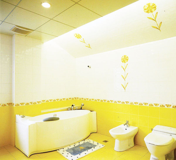 柠檬黄+白 简约风卫生间效果图