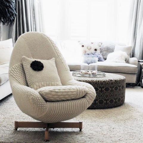 优雅裸米色北欧风线衣沙发设计