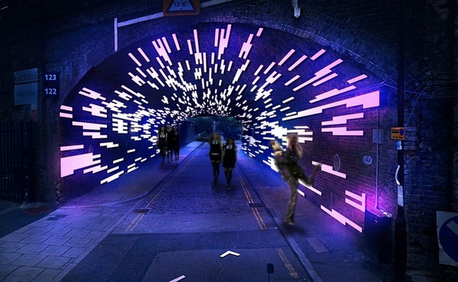 梦幻紫色后现代走廊效果图