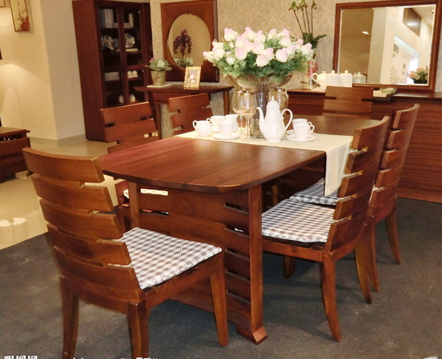 高贵典雅中式餐厅 4款实木餐桌椅效果图