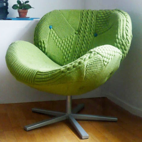 清新抹绿色简欧风毛衣沙发设计