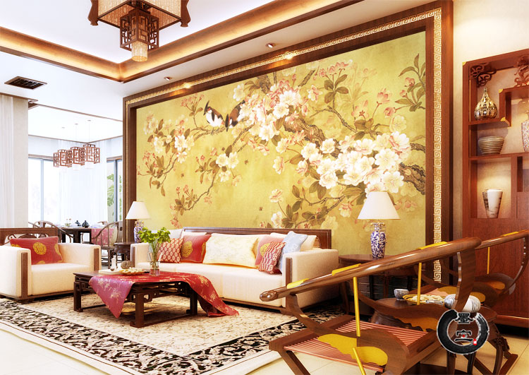 雍容华贵中式客厅背景墙设计