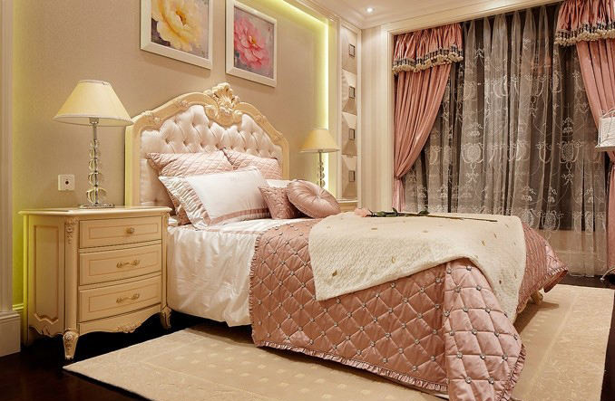 优雅韩式田园风卧室床头柜设计