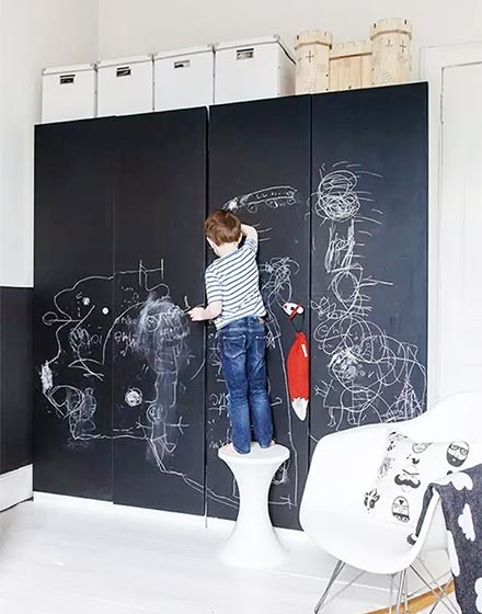 个性北欧风儿童房 黑板涂鸦墙设计
