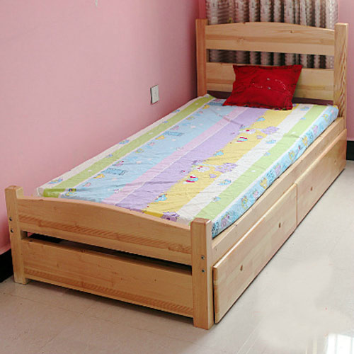 舒适宜家风儿童房 原木收纳床设计