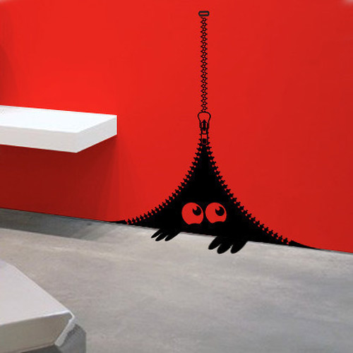 创意红黑色简欧风手绘墙效果图