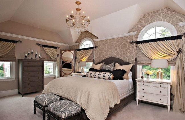 优雅复古欧式卧室背景墙设计