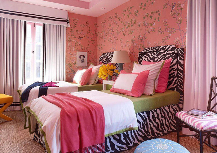 彩色卧室背景墙设计 打造浪漫情调