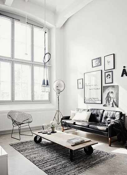 极简文艺北欧风 黑白配客厅设计