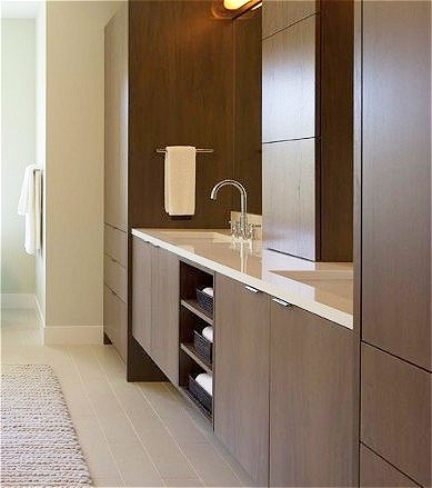 简美式实木浴室柜设计图