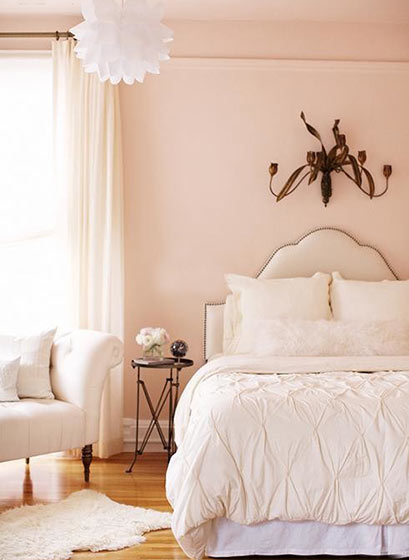 优雅裸粉色简欧风卧室设计图