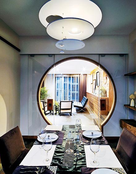 雅韵新中式餐厅 创意多层吊灯设计