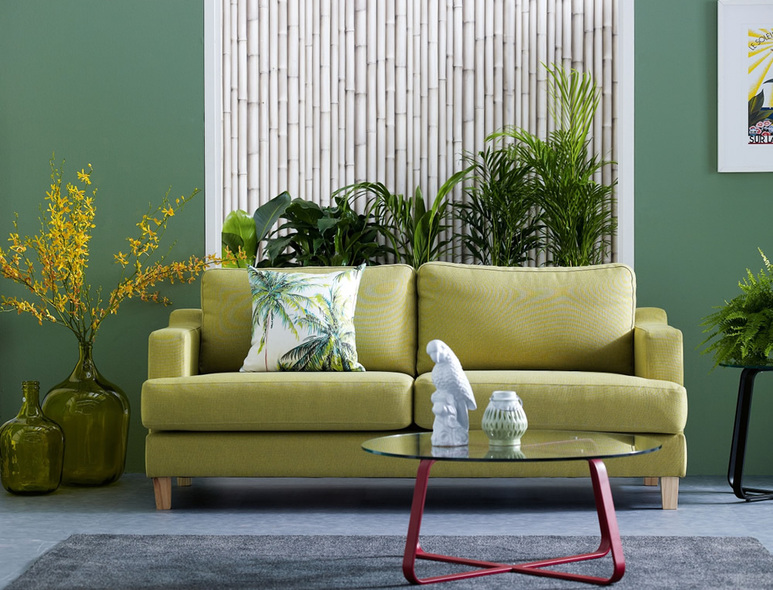 清新田园风客厅 彩色沙发背景墙设计