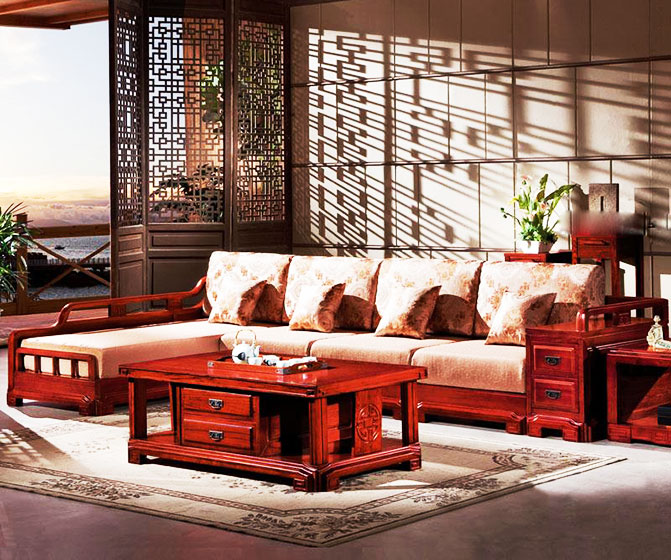 奢华古典中式客厅 红木沙发效果图