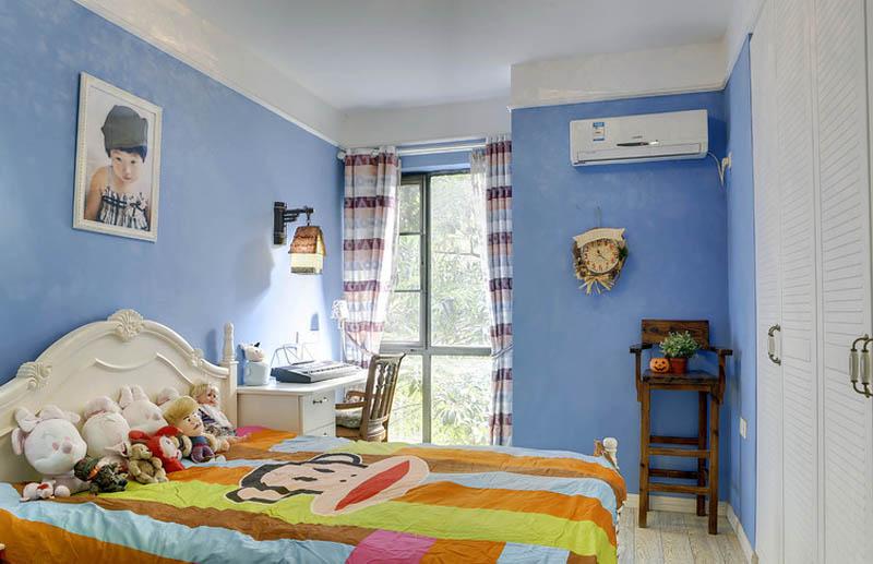 清新蓝简洁地中海风情儿童房设计